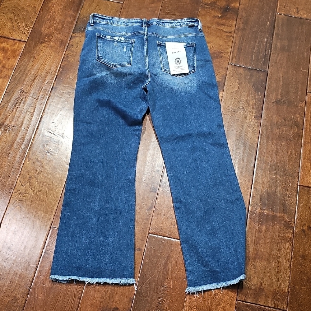 Risen 1X Distressed Blue Jeans for Women NWT - Picture 3 of 5